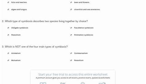 symbiosis practice worksheet answer key
