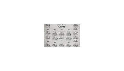 Seating Chart 12 Tables 96 Guest Red Black Damask Poster | Zazzle