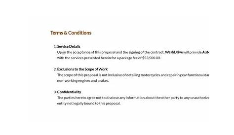 car wash Contract Proposal Template [Free PDF] - Google Docs, Word