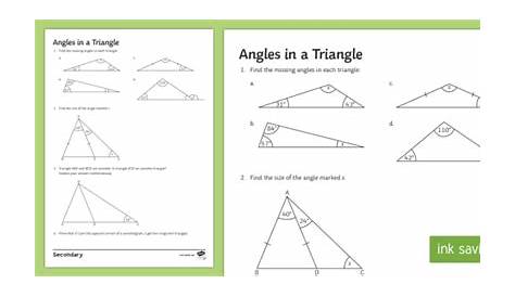 missing angles in triangles snake worksheet answer key