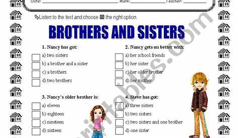 getting along with siblings worksheets