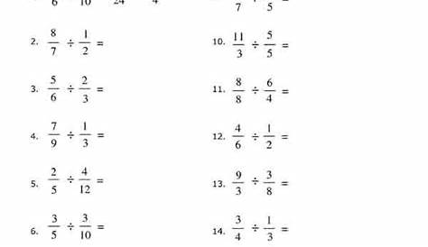 Dividing Fractions. 4th + 5th Grades. Free Worksheet. | Worksheets
