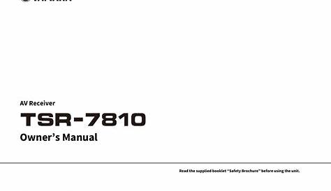 yamaha tsr 7850 manual