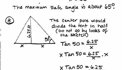 math worksheet answers trigonometry