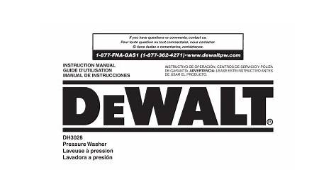 DeWalt Pressure Washer DH3028 User manual | Manualzz