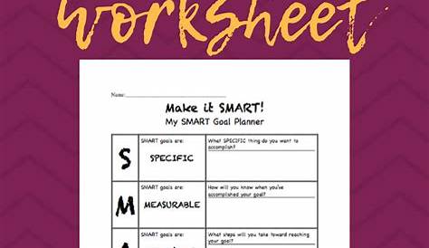 smart goal worksheets for students
