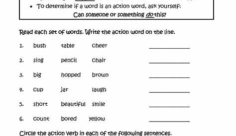 Verbs Worksheets | Action Verbs Worksheets