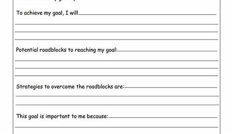 how to goal setting worksheets