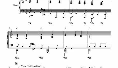Piano Sheet Music For Beginners Popular Songs Free Printable - Free