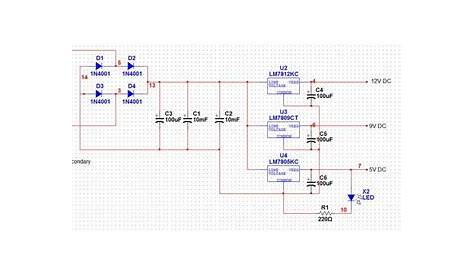 guitar pedal power supply schematic