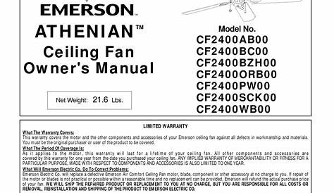 EMERSON CF24000SCK00 OWNER'S MANUAL Pdf Download | ManualsLib