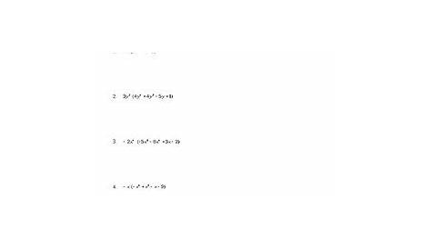 multiplying a polynomial by a monomial worksheet