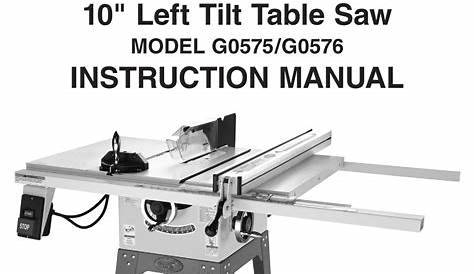 GRIZZLY G0575 SAW INSTRUCTION MANUAL | ManualsLib