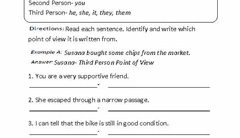 point of view worksheet 4th grade