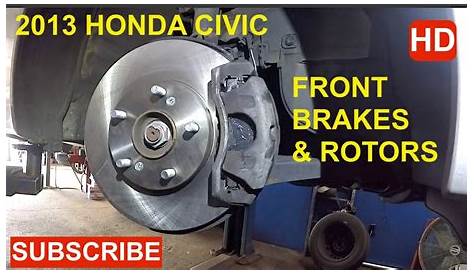 How to replace front brake pads & rotors on 2013 honda civic - YouTube