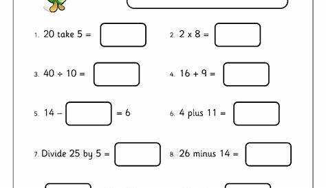 mental maths addition subtraction multiplication and division worksheet