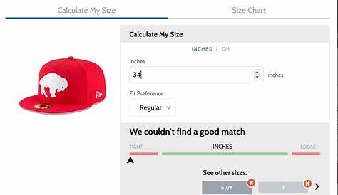 fitted hat sizing chart