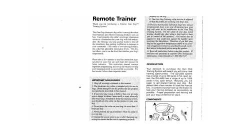 Innotek Gun Dog Remote Trainer, 1000 yards Owner Manual | Manualzz