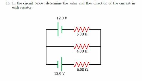 Solved In the circuit below, determine the value and flow | Chegg.com