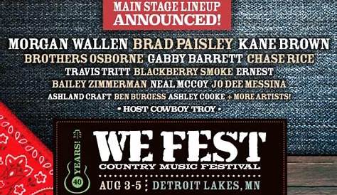 WE Fest Reveals Full 2023 Main Stage Lineup | Lakes Area Radio