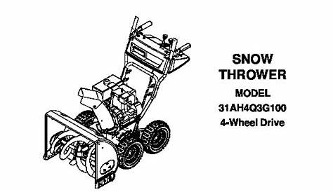cub cadet snow blower parts manual