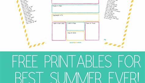 summer bucket list template pdf