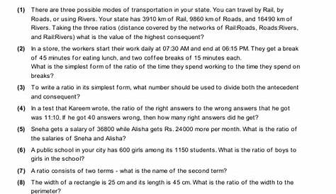 Grade 6 - Ratio and Proportion | Math Practice, Questions, Tests