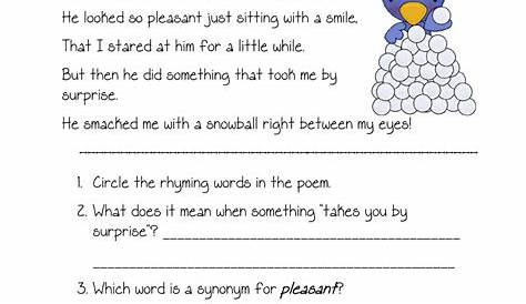 short stories with worksheets