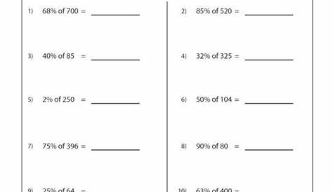 8 Maths Percentage worksheet
