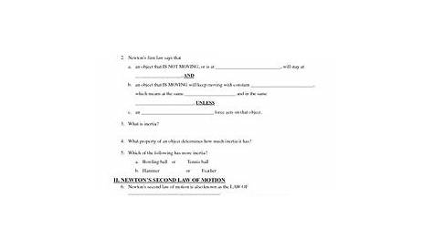 laws of motion worksheets