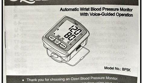 ozeri blood pressure monitor user manual