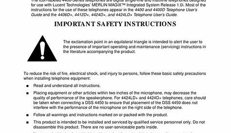 LUCENT TECHNOLOGIES 4400 SERIES ASSEMBLY INSTRUCTIONS MANUAL Pdf