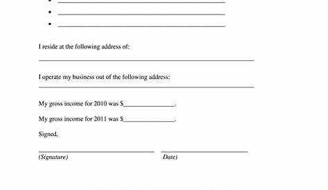 Self Employment Declaration Letter Form - Fill Out and Sign Printable