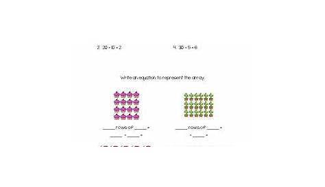 Division With Arrays Worksheets | Array worksheets, Easy math
