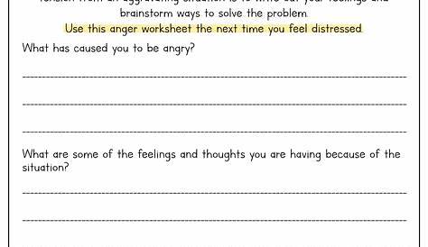 Printable Teenage Anger Management Worksheets