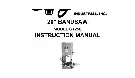 Grizzly G1258 Saw User manual | Manualzz