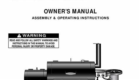 brinkmann vertical gas smoker owner's manual