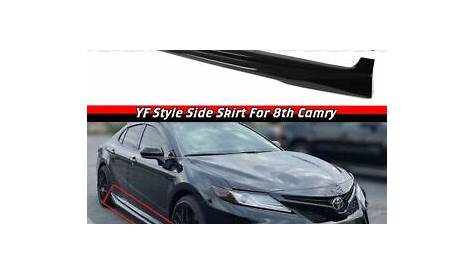 For 18-2022 8th Gen Toyota Camry Painted Gloss Black Side Skirt