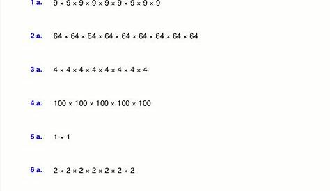 fifth grade exponents worksheet