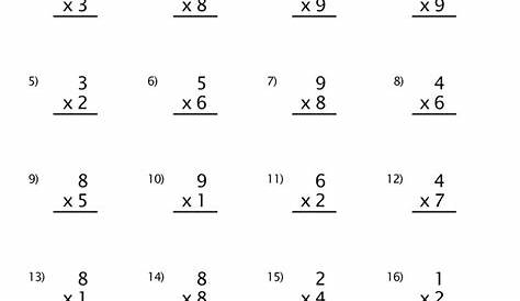 multiplication 1 digit by 2 digit