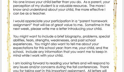 sample teacher welcome letter