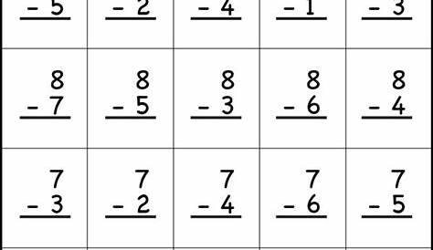 math subtraction first grade worksheet