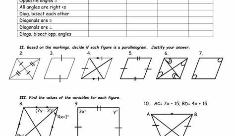 geometry parallelogram worksheet