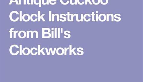 free cuckoo clock repair manual pdf
