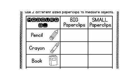 Nonstandard measurement worksheets and activities that are