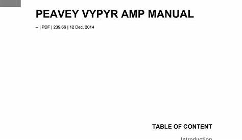 Peavey vypyr amp manual by yansen87nosare - Issuu