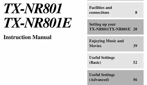ONKYO TX-NR801 INSTRUCTION MANUAL Pdf Download | ManualsLib