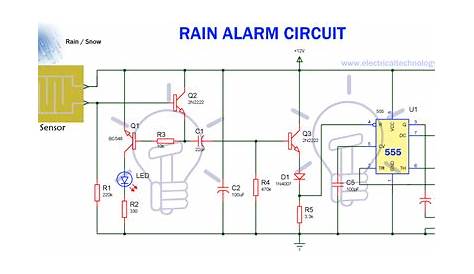 Rain Alarm Circuit - Snow, Water and Rain Detector Project