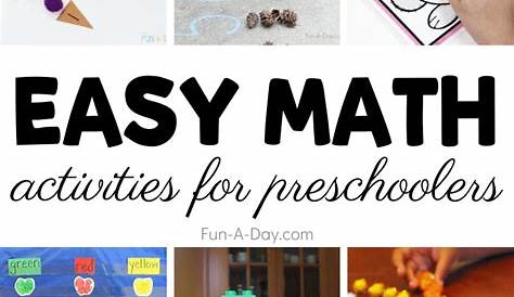 Easy Math Activities for Preschoolers to Do at Home or School - Fun-A-Day!
