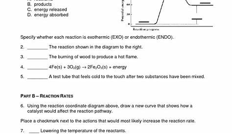 rate of reaction worksheets answers